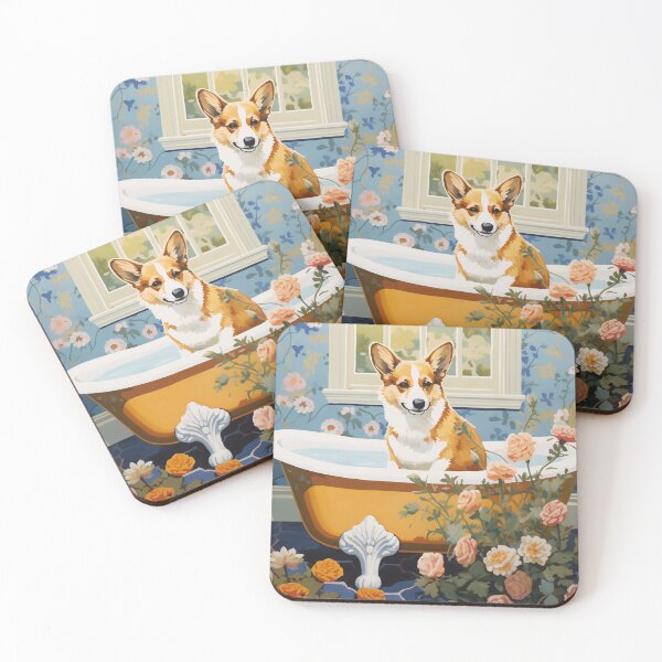 Item preview, Corgi in Bathtub designed and sold by EnchantArtCo.