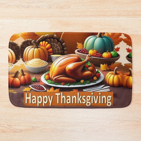 Item preview, Happy Thanksgiving holiday table with dishes  designed and sold by JaroDesign2023.