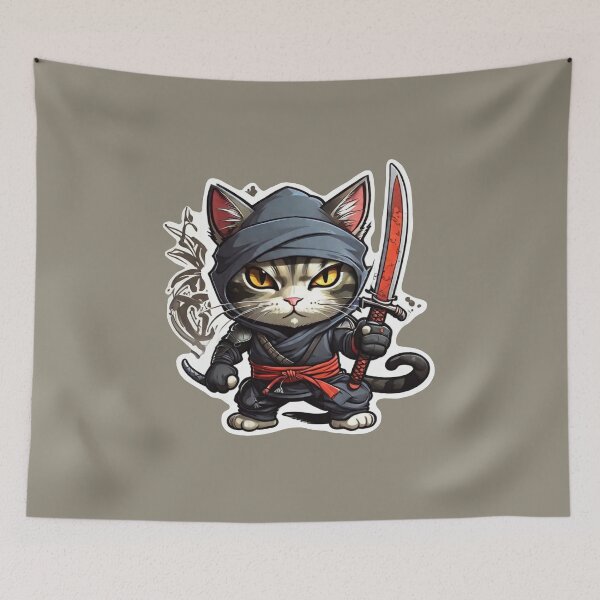Item preview, Cat Ninja designed and sold by ArtCraftLab.