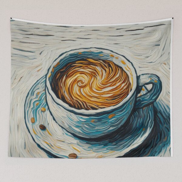 Item preview, Simple White Cafe Coffee Mug - Coffee Cup Painted in Vincent Van Gogh Style  designed and sold by Star-Fragment.
