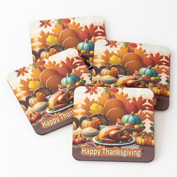 Item preview, Happy Thanksgiving holiday table with dishes  designed and sold by JaroDesign2023.