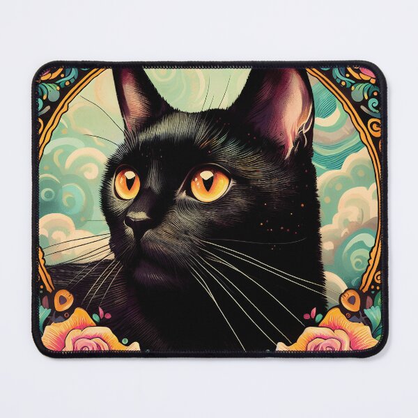 Item preview, Bombay Black Cat Frida Kahlo Style designed and sold by cloudhiker.