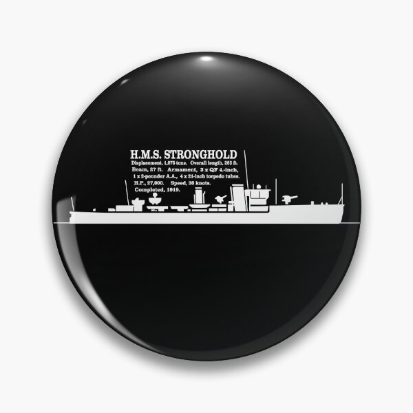 Item preview, H.M.S. Stronghold British WW2 Destroyer Ship Infographic Silhouette designed and sold by MilitaryMart.