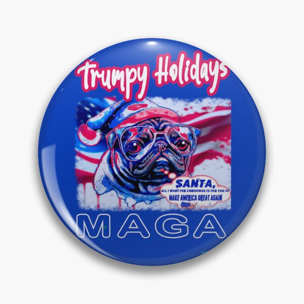 Item preview, Pug HAPPY HOLIDAYS 32 TRUMPY HOLIDAYS designed and sold by RedBluffTraders.