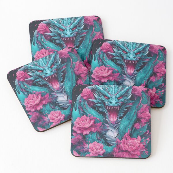 Item preview, Teal and Pink Beast Of The Eternal Flame designed and sold by SilverSunStudio.