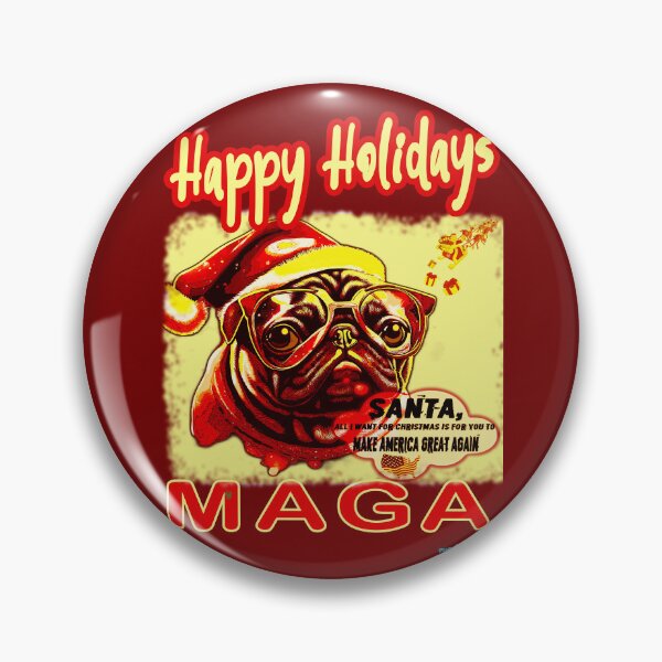 Item preview, Pug HAPPY HOLIDAYS 33 designed and sold by RedBluffTraders.