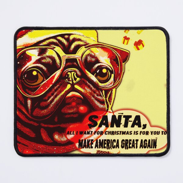 Item preview, Pug HAPPY HOLIDAYS 33 designed and sold by RedBluffTraders.
