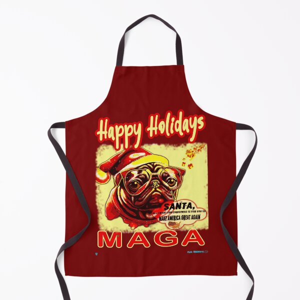 Item preview, Pug HAPPY HOLIDAYS 33 designed and sold by RedBluffTraders.