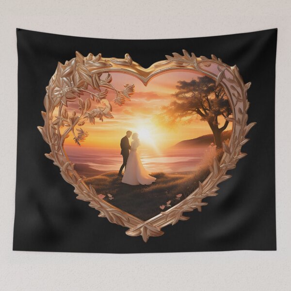 Item preview, Wedding in a golden wedding ring designed and sold by AI-Only Creations.