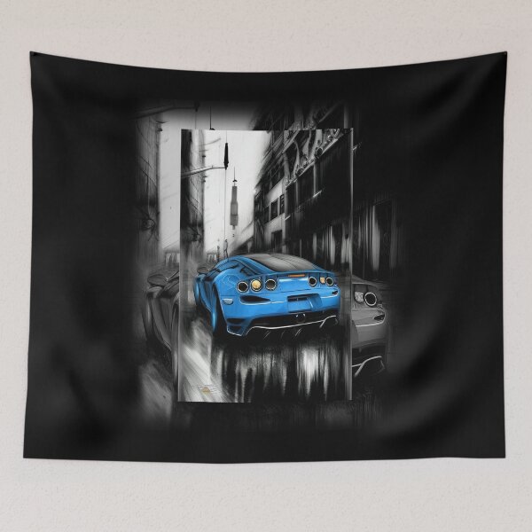 Item preview, Blue City Rainy Day Sports Car Auto Art Series No'8 designed and sold by GrungeGarage.