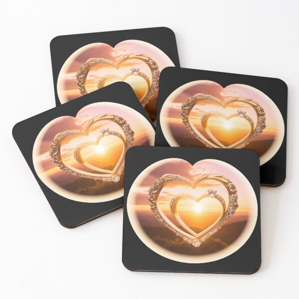 Item preview, Golden heart rings designed and sold by AI-Only Creations.