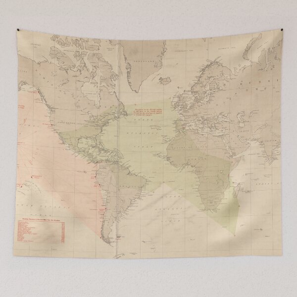 Item preview, Vintage Map of The World (1897) designed and sold by BravuraMedia.