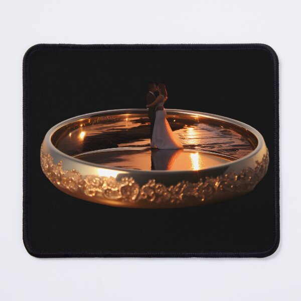 Item preview, Romantic wedding in golden wedding ring designed and sold by AI-Only Creations.