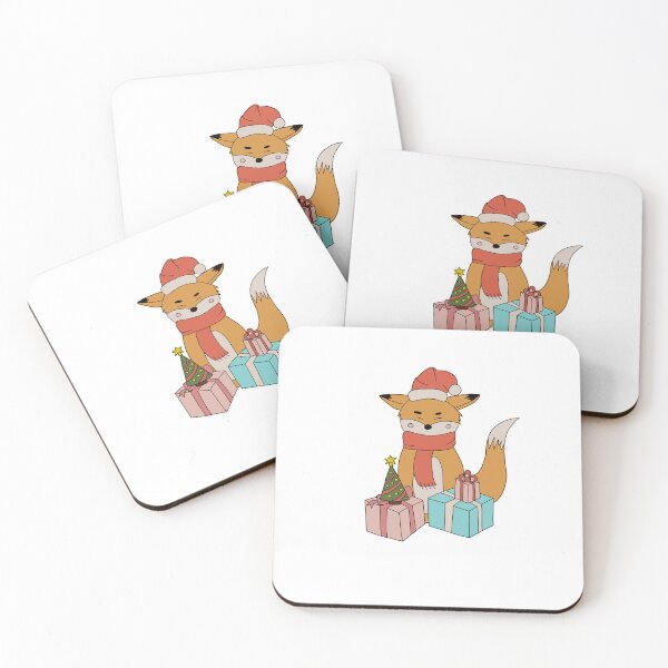 Item preview, Sticker Christmas Cute Fox with Gifts designed and sold by RedFoxIV.