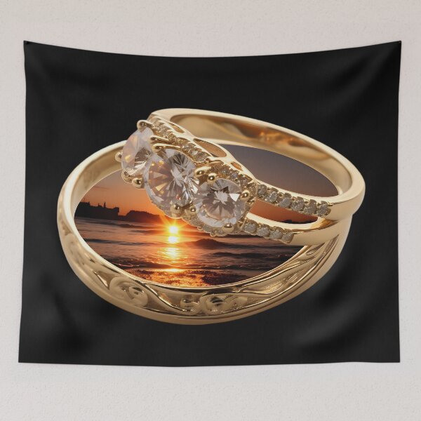 Item preview, Golden ring sunset designed and sold by AI-Only Creations.