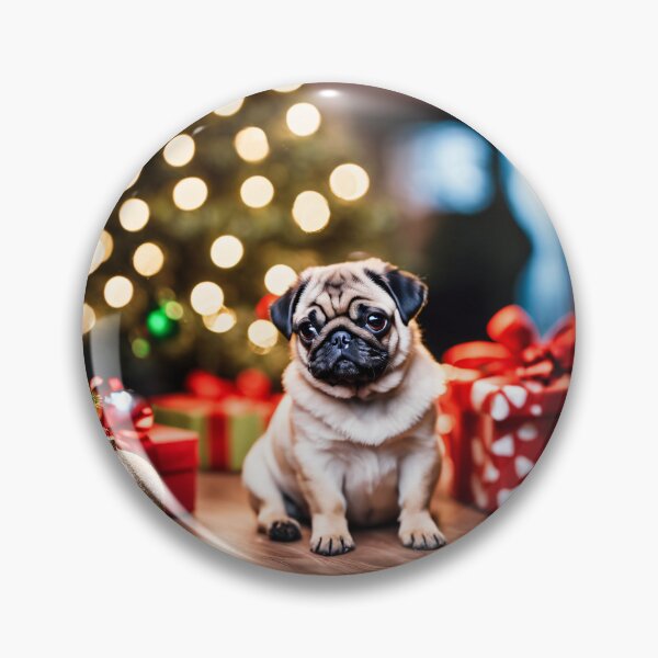 Item preview, Cute Pug Posing by Christmas Gift Boxes designed and sold by nicecorgi.