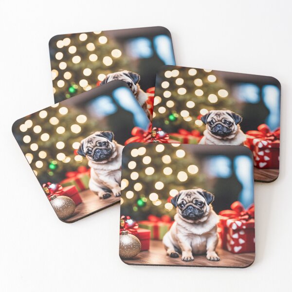 Item preview, Cute Pug Posing by Christmas Gift Boxes designed and sold by nicecorgi.