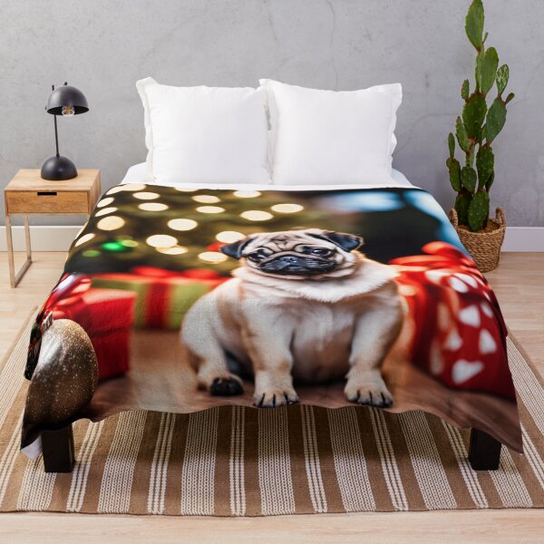 Item preview, Cute Pug Posing by Christmas Gift Boxes designed and sold by nicecorgi.