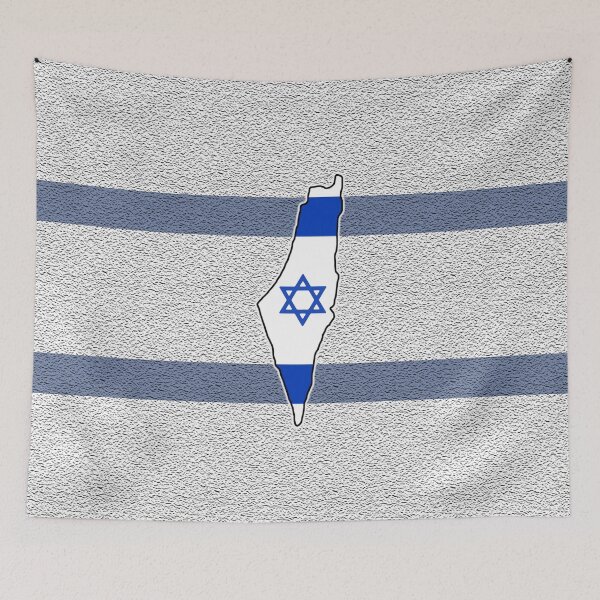 Item preview, Map of Israel on a Stylized Israeli Flag designed and sold by designs-by-ann.