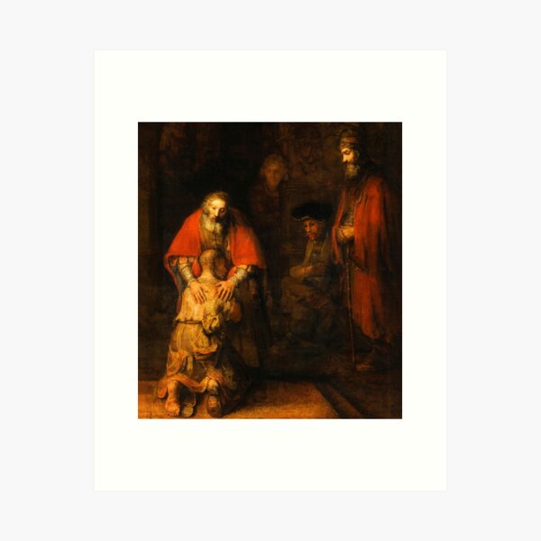 Aperçu de l'œuvre Rembrandt Harmenszoon van Rijn, «Le retour du fils prodigue», v. 1669 créée et vendue par Alexandra Dahl.