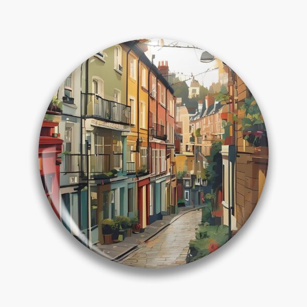 Item preview, Colourful English terraced houses designed and sold by WildLadyWood.