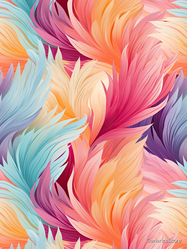 Thumbnail 4 of 4, iPhone Case, Colorful Feathers Pattern designed and sold by GenericsStore.