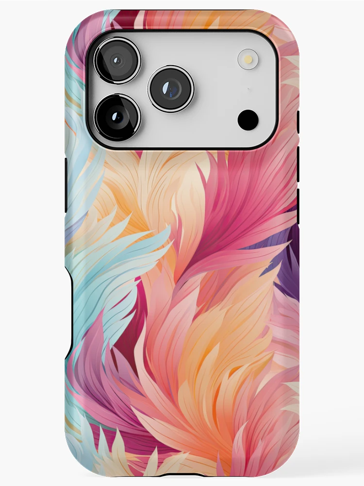 Thumbnail 1 of 4, iPhone Case, Colorful Feathers Pattern designed and sold by GenericsStore.