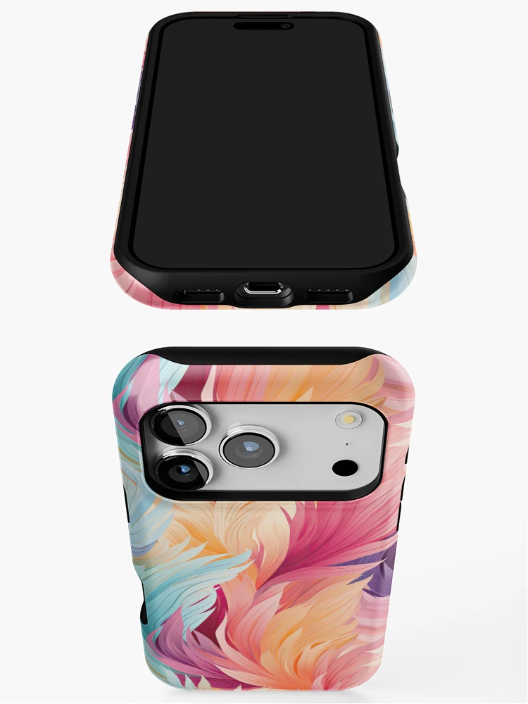 Thumbnail 3 of 4, iPhone Case, Colorful Feathers Pattern designed and sold by GenericsStore.