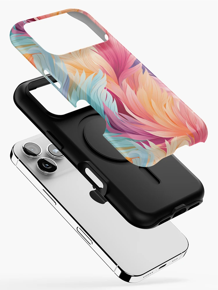 Thumbnail 2 of 4, iPhone Case, Colorful Feathers Pattern designed and sold by GenericsStore.