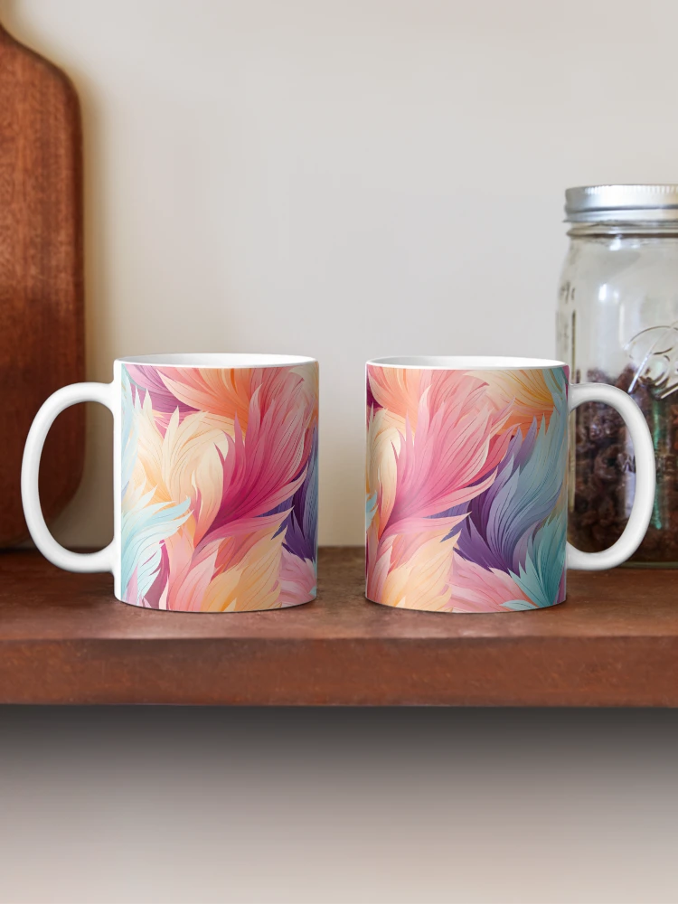 Thumbnail 2 of 6, Coffee Mug, Colorful Feathers Pattern designed and sold by GenericsStore.