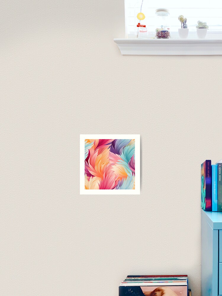 Thumbnail 2 of 3, Art Print, Colorful Feathers Pattern designed and sold by GenericsStore.