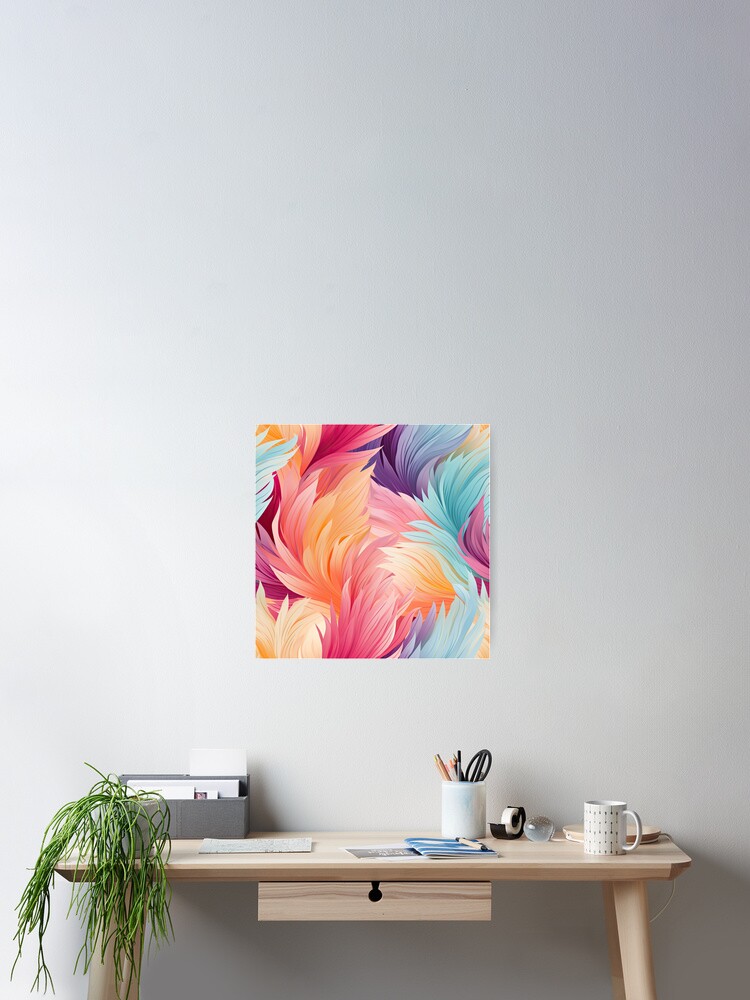 Thumbnail 2 of 3, Poster, Colorful Feathers Pattern designed and sold by GenericsStore.