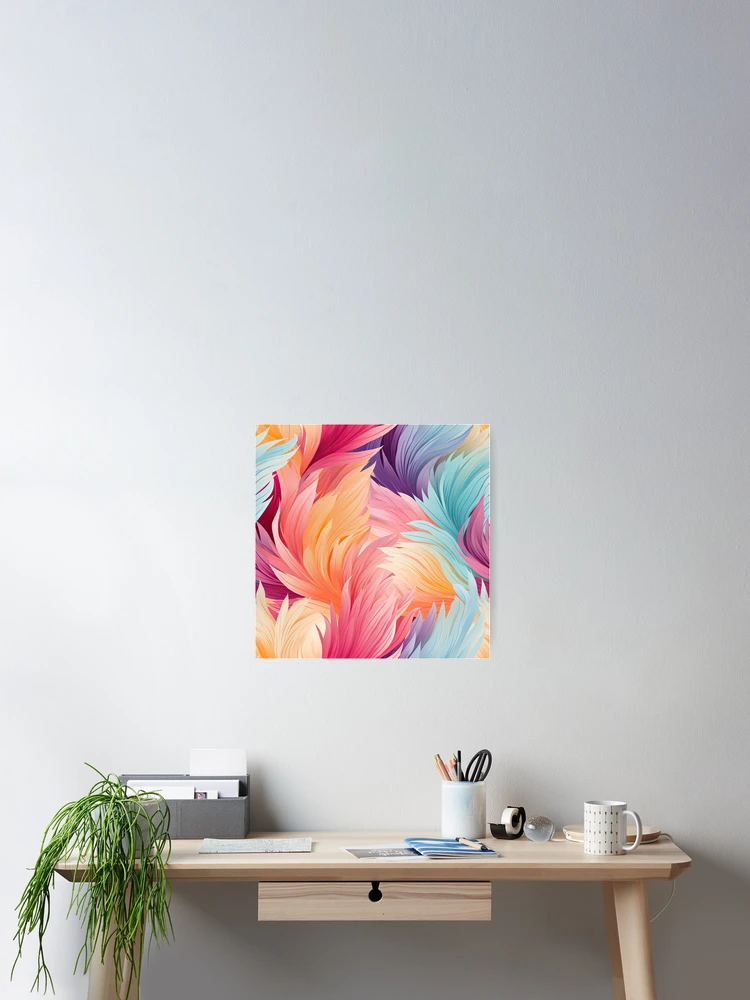 Thumbnail 2 of 3, Poster, Colorful Feathers Pattern designed and sold by GenericsStore.