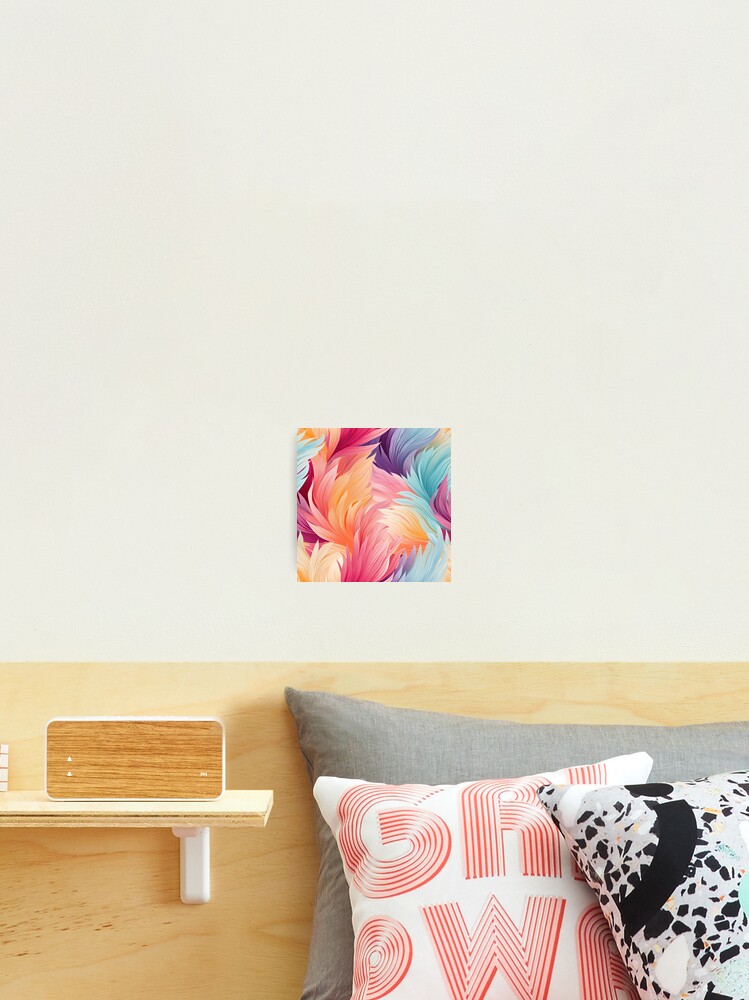 Thumbnail 2 of 3, Photographic Print, Colorful Feathers Pattern designed and sold by GenericsStore.