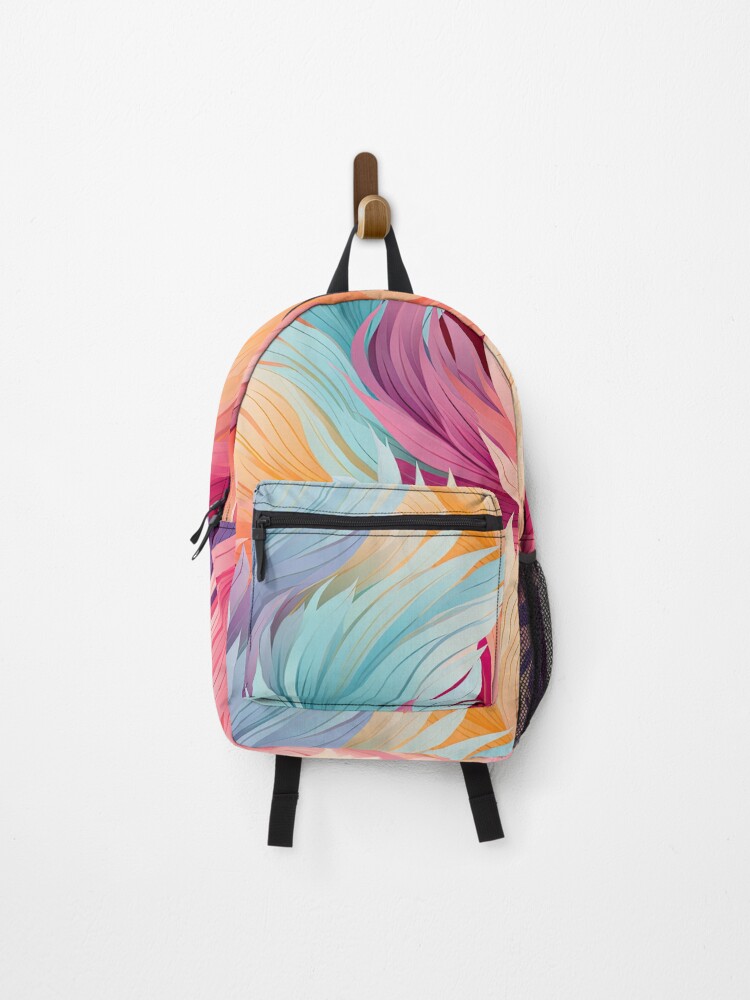 Thumbnail 1 of 3, Backpack, Colorful Feathers Pattern designed and sold by GenericsStore.