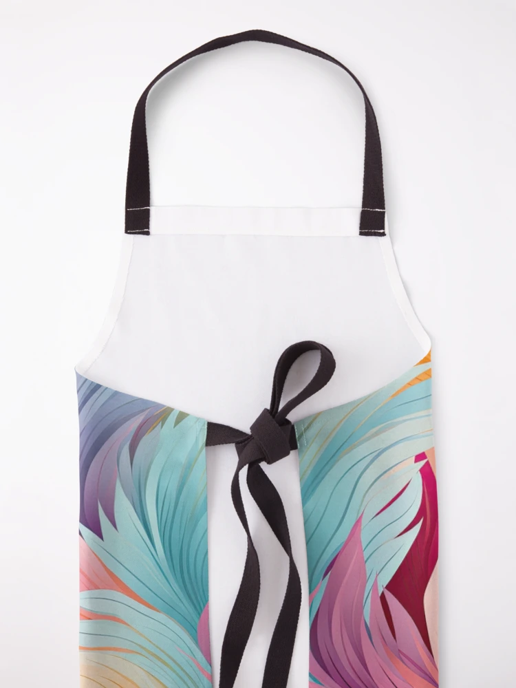 Thumbnail 5 of 6, Apron, Colorful Feathers Pattern designed and sold by GenericsStore.