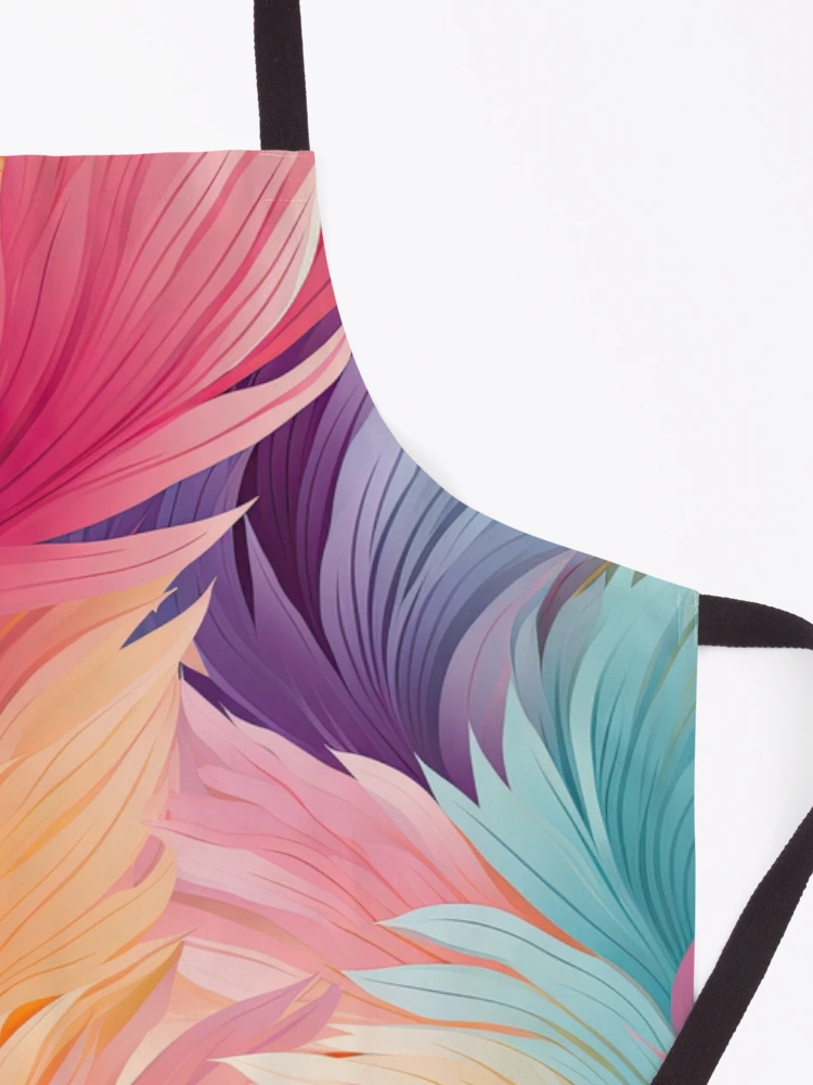 Thumbnail 3 of 6, Apron, Colorful Feathers Pattern designed and sold by GenericsStore.