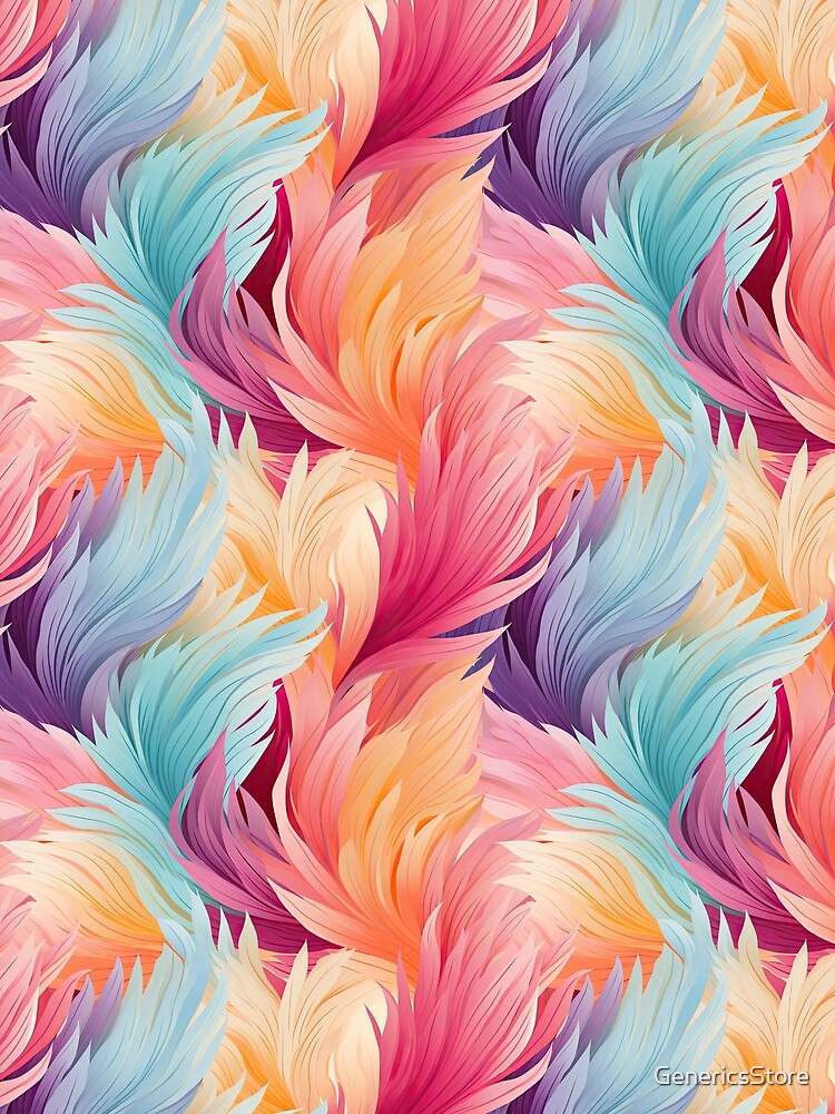 Thumbnail 3 of 3, Scarf, Colorful Feathers Pattern designed and sold by GenericsStore.