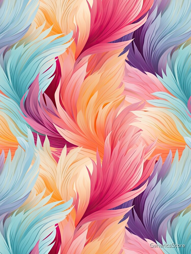 Thumbnail 5 of 5, A-Line Dress, Colorful Feathers Pattern designed and sold by GenericsStore.