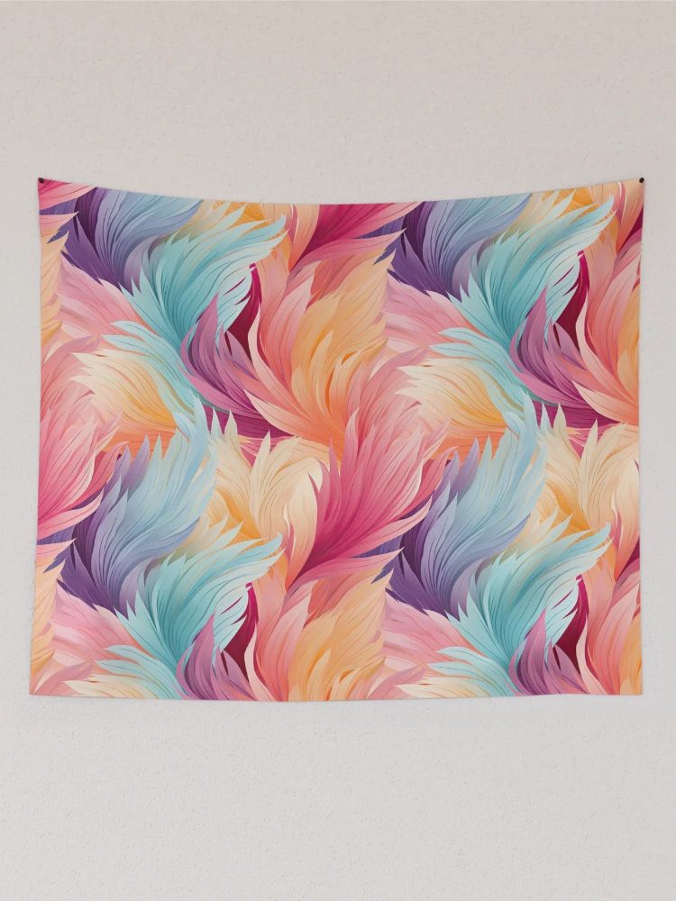 Thumbnail 2 of 3, Tapestry, Colorful Feathers Pattern designed and sold by GenericsStore.