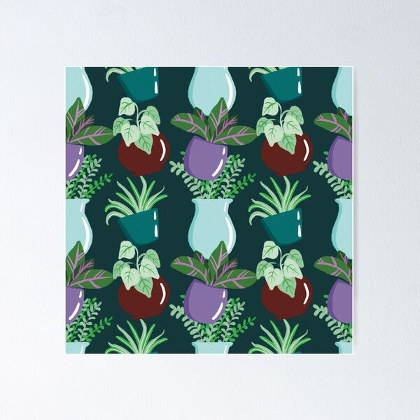 Item preview, Hand Drawn House Plant Pattern designed and sold by LeftNWrite.