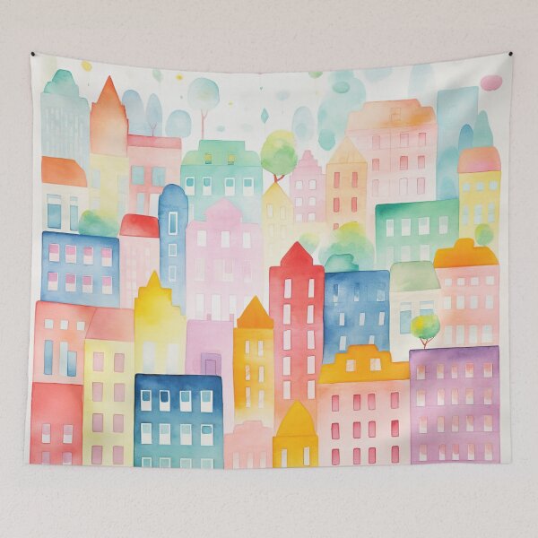 Item preview, Pastel Cityscape: Sweet Urban Charm designed and sold by LittleLuvies.