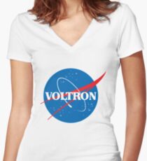 Camiseta entallada de cuello en V NASA (pero es un voltron)