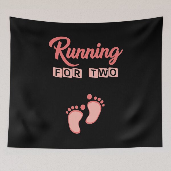 Item preview, Running for two | gender reveal shirts | pregnant shirts | new mom gifts | baby shower gift | baby announcement shirt | funny new dad gifts | pregnancy announcement gift designed and sold by Kreature Look.