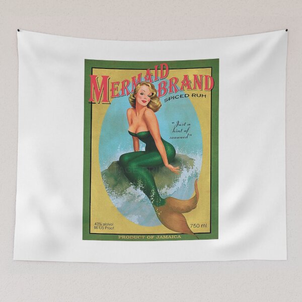 Item preview, Mermaid Brand Rum Vintage Liquor Advertising designed and sold by BritishYank.