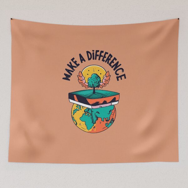 Item preview, Make a difference, a great gift for anyone who is trying to make a positive impact on the world. A conversation starter that can help to spread awareness about important causes.  designed and sold by bubblylive.
