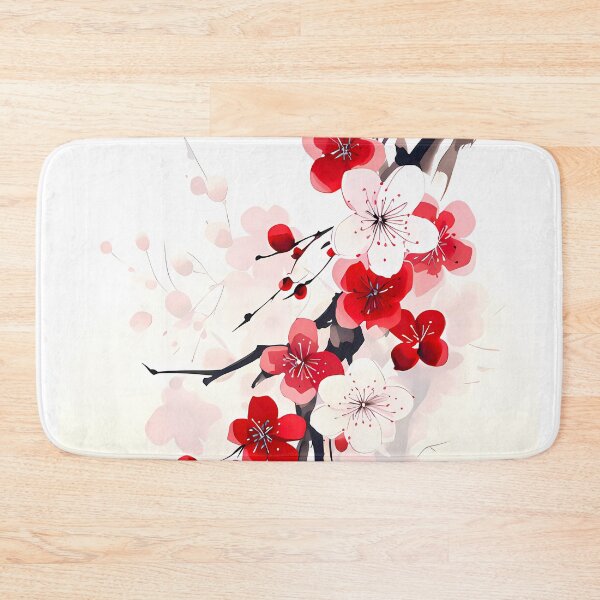 Item preview, Japandi Art Crimson Blossom Harmony designed and sold by TriarArt.