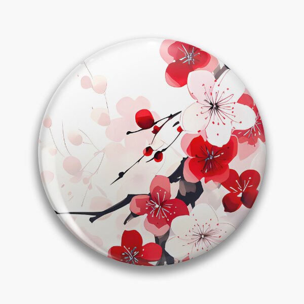 Item preview, Japandi Art Crimson Blossom Harmony designed and sold by TriarArt.