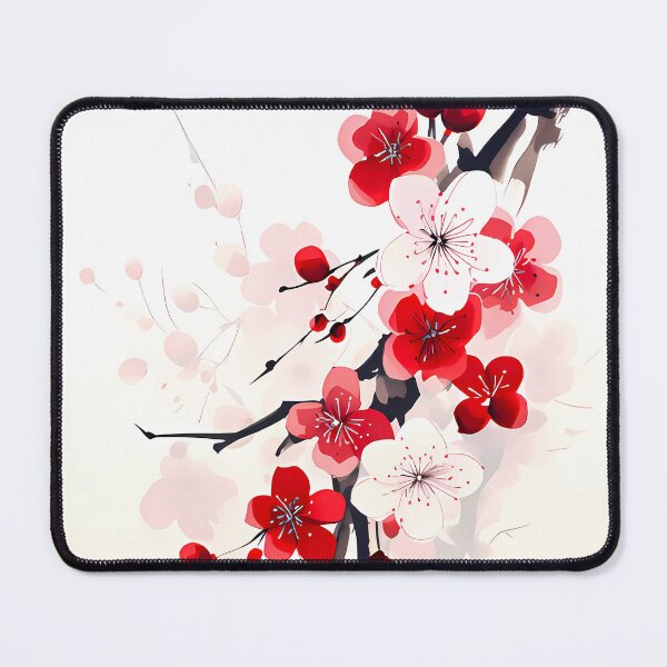 Item preview, Japandi Art Crimson Blossom Harmony designed and sold by TriarArt.
