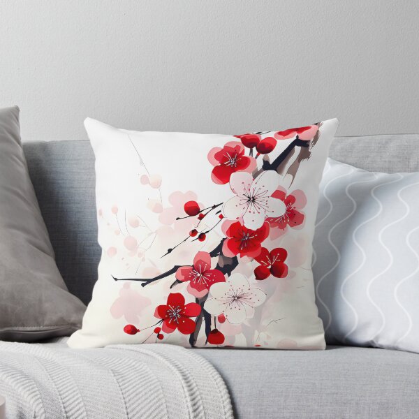 Item preview, Japandi Art Crimson Blossom Harmony designed and sold by TriarArt.